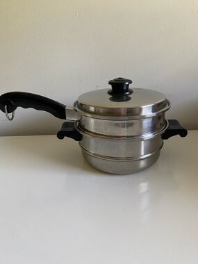 Saladmaster Double Boiler 3 Piece Steamer Pot with Long Handle